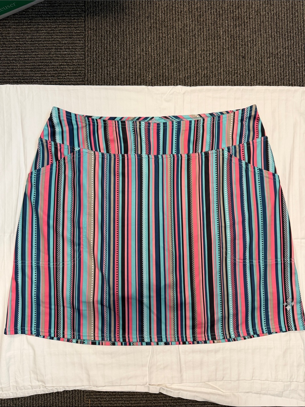 Jofit Pink and Blue Striped Golf Skort
